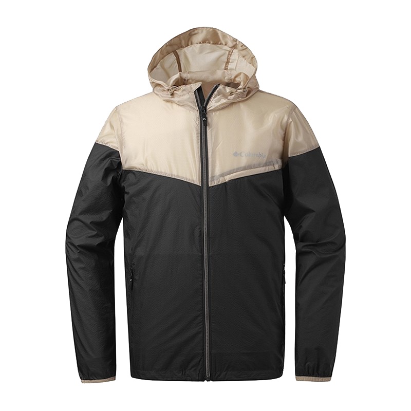 哥伦比亚(Columbia)男款防泼水休闲拼色连帽皮肤衣户外风衣PM4784