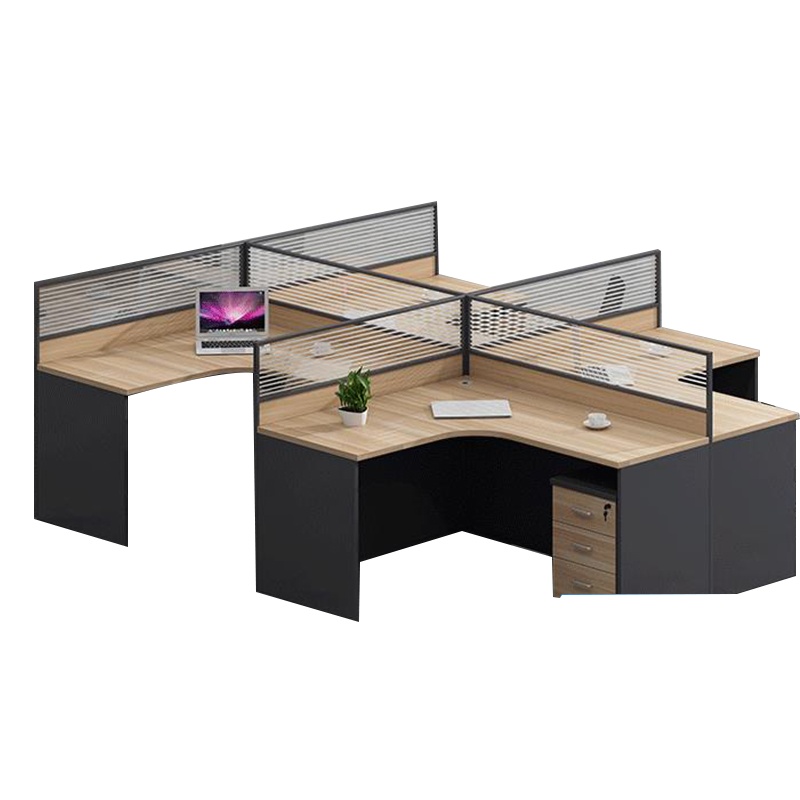 榭邦 办公家具 职员办公桌组合工作位屏风隔断卡座 干型4人位 W2400*D2400*H1100