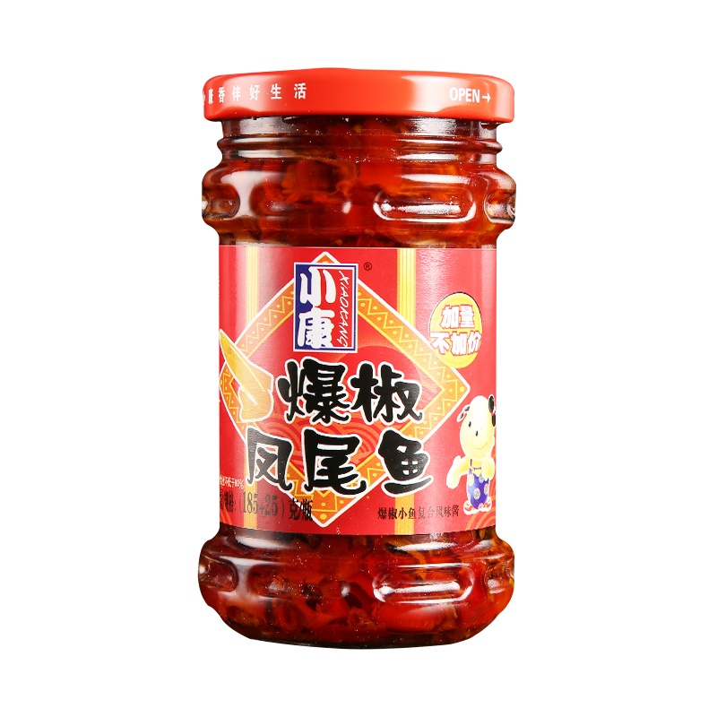小康 爆椒凤尾yu 复合风味酱 210克/瓶下饭酱拌面调味火锅酱辣椒酱