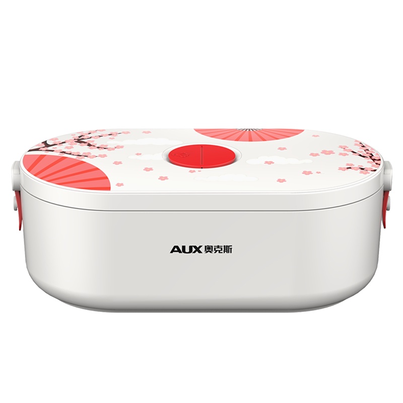 奥克斯（AUX）HX-DF08电热饭盒 插电保温饭盒 免注水静音加热便当盒 全身水洗上班族便携带饭神器