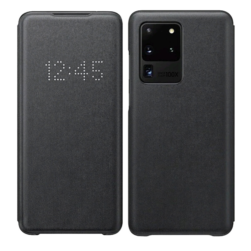 三星S20Ultra原装led保护套 S20+手机壳5G智能休眠免翻盖手机壳 全包防摔高档商务手机套皮套原装正品