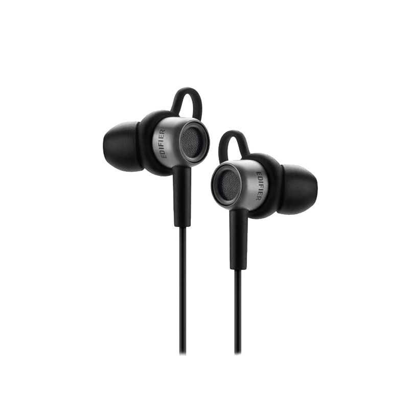 Edifier/漫步者 H295P手机3.5mm插孔有线耳机入耳式重低音炮通用线控带麦耳塞 枪灰黑