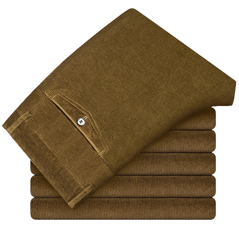 金盾(KIN DON)2021年秋冬新款男士灯芯绒休闲裤男中青年宽松直筒弹力中高腰男士休闲裤大码男装潮款长裤