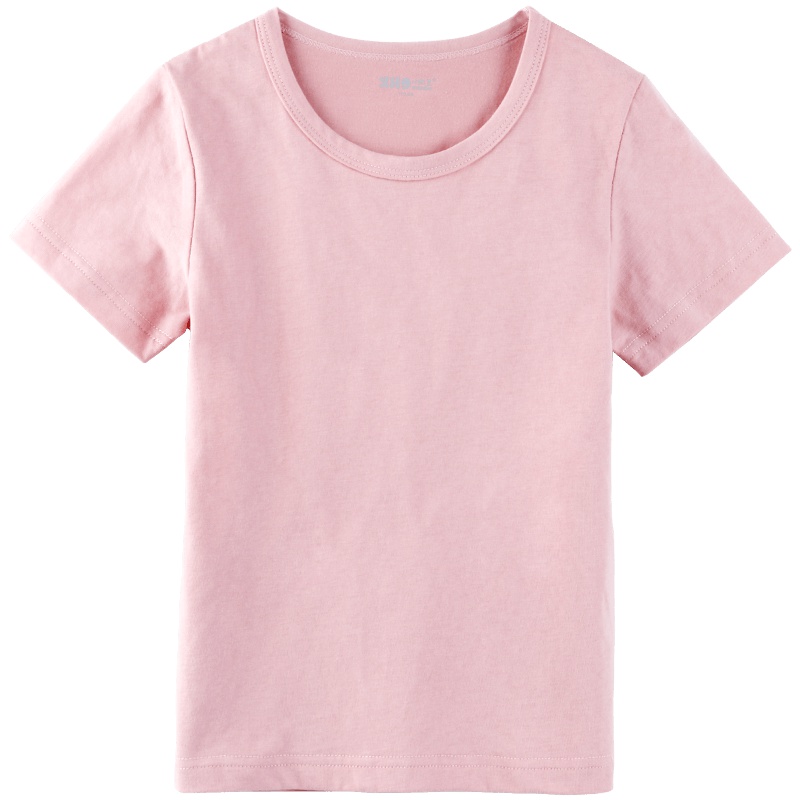 小红豆童装儿童短袖T恤纯棉男童女童纯色半袖打底衫夏装儿童圆领上衣