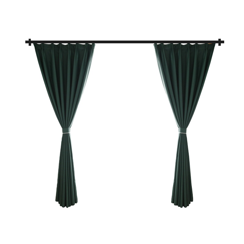 幸福派 遮光窗帘北欧简约现代高精密缎面挂钩窗帘降噪打孔窗帘飘窗客厅帘子遮阳布纯色加厚轻奢卧室挂钩窗帘