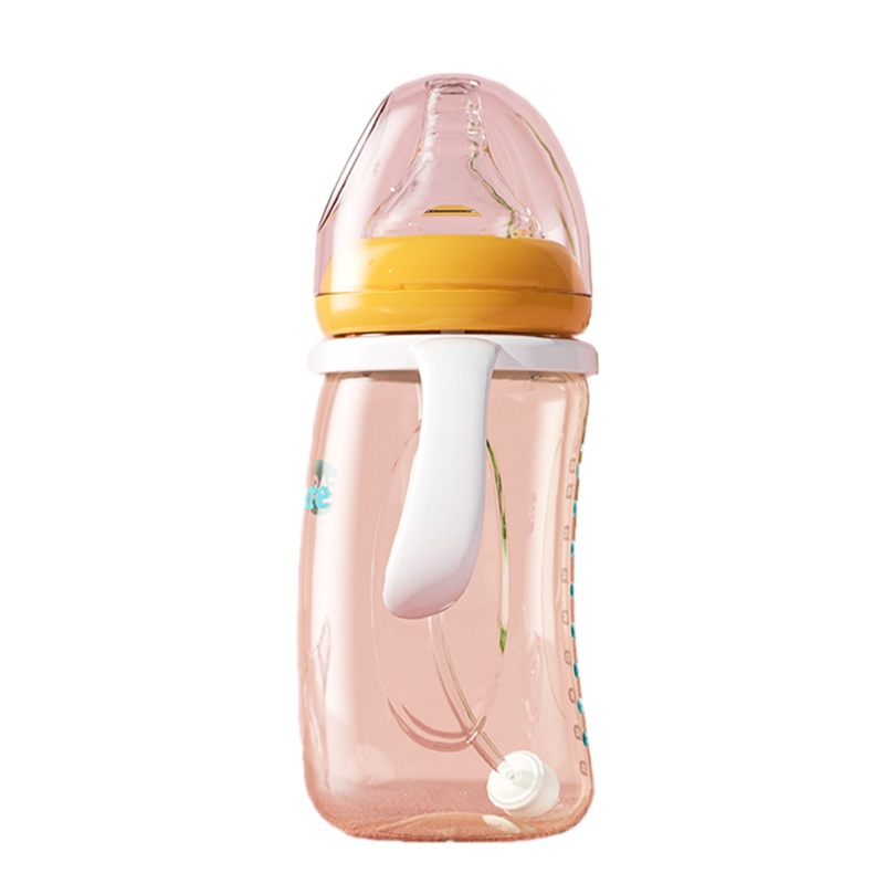 伊斯卡尔(Easy Care)260ml企鹅造型婴儿奶瓶PPSU宽口宝宝吸管奶瓶防胀气耐摔大容量防胀气防呛黄色奶瓶