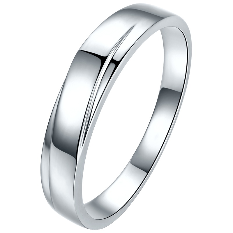 周六福白18K金情侣男戒798