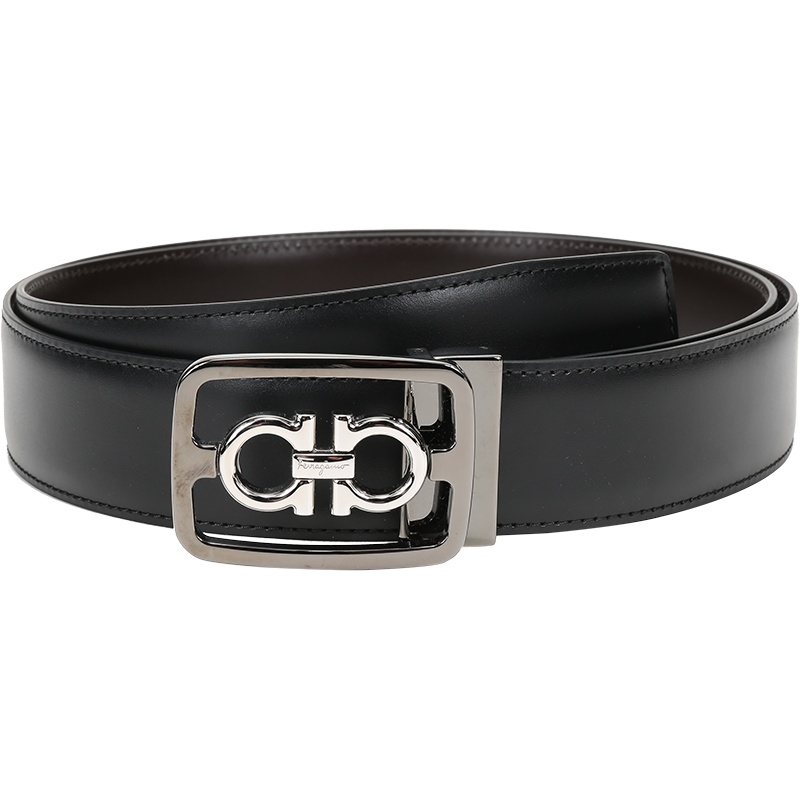 Salvatore Ferragamo 菲拉格慕 男士牛皮板扣式双面皮带腰带 67A126