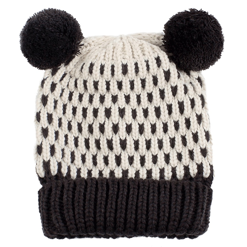 milky friends宝宝帽婴儿双毛球男女通用套头毛线帽婴儿针织帽秋冬其他