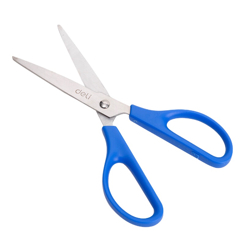 得力(deli)剪刀0603 蓝 一把装 (数量不足12把不发货)