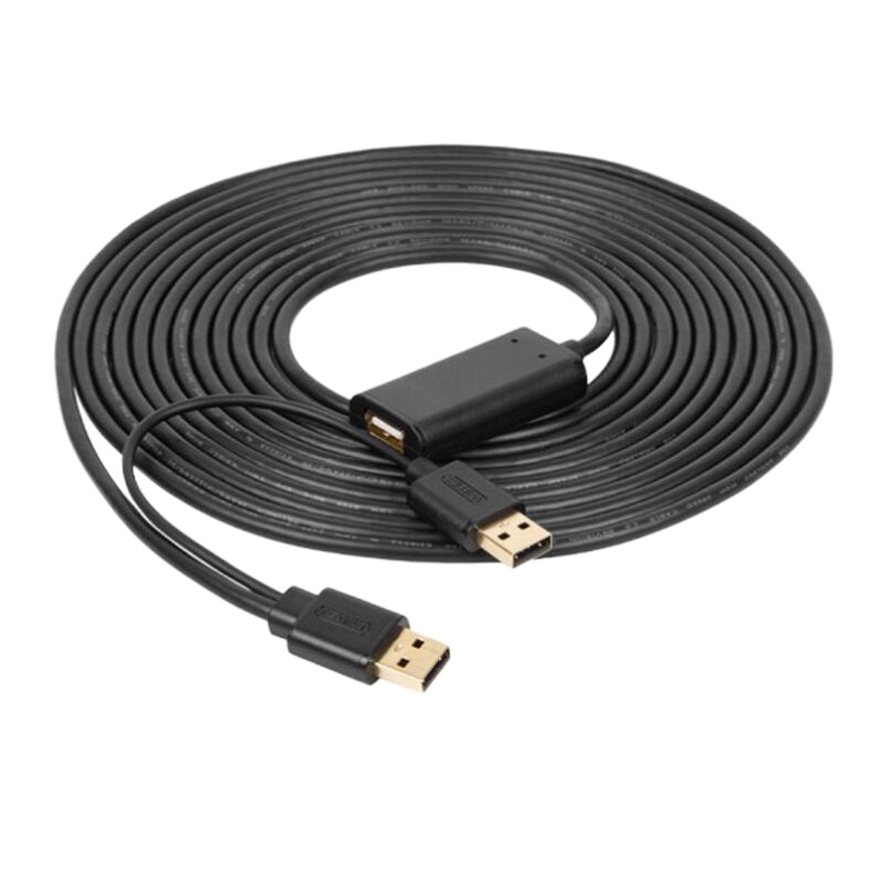 USB延长线2.0公对母信号放大器5米 电脑无线网卡打印机加长数据连接线 双USB供电