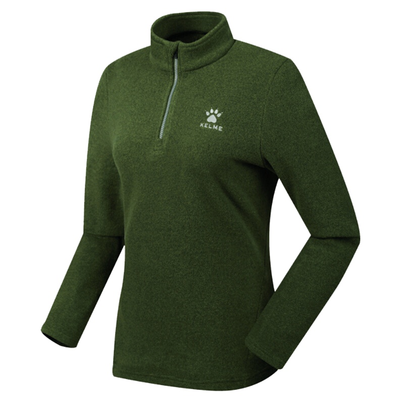 KELME卡尔美 女士摇粒绒半拉链套头衫立领抓绒保暖长袖T恤