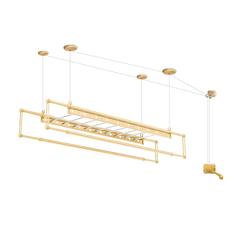 美时美克升降晾衣架阳台手摇晾衣杆双杆式室内自动折叠晒被凉衣架