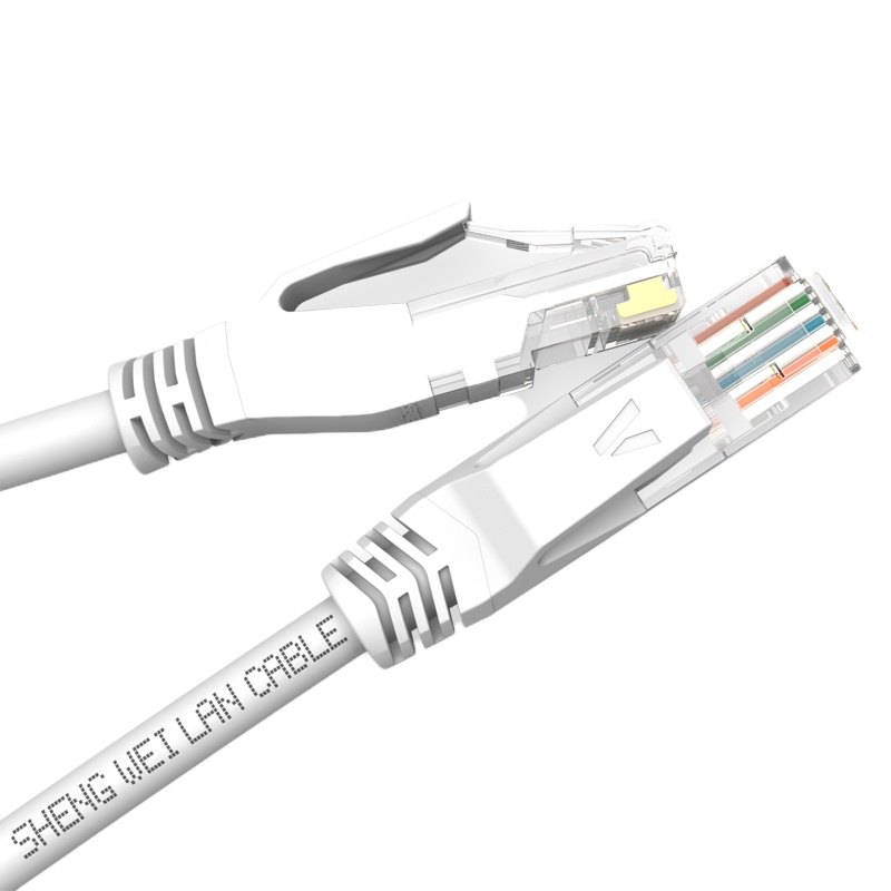 超5类网线 纯铜网线 RJ45网络跳线 白色 1米 LC-2010H 5根装