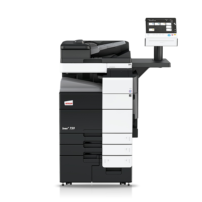 德凡(DEVELOP)ineo +759 A3 彩色数码复合机 75页/分 打印复印扫描(含自动双面同步输稿器+双面单元+四纸盒+工作底柜+出纸托盘)