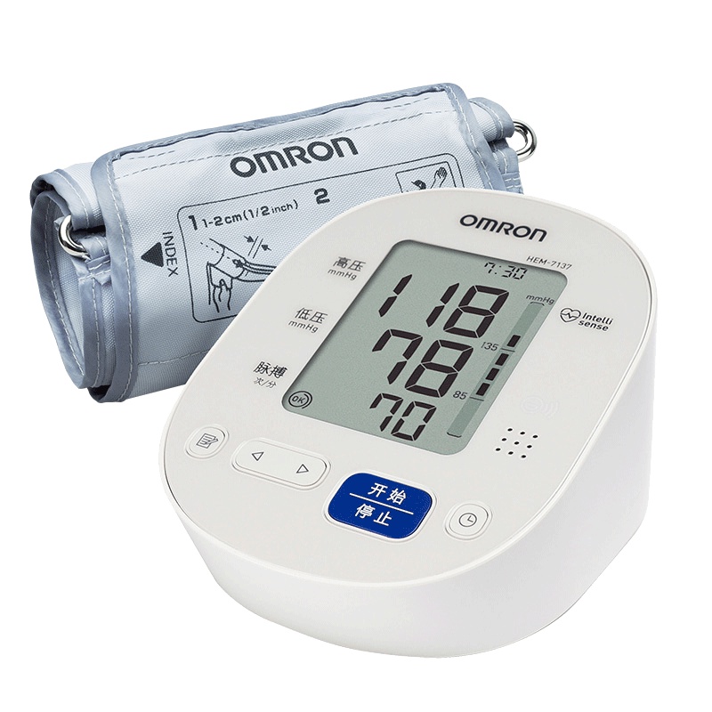 欧姆龙(OMRON)电子血压计家用臂式语音自动老人测量血压仪器HEM-7137
