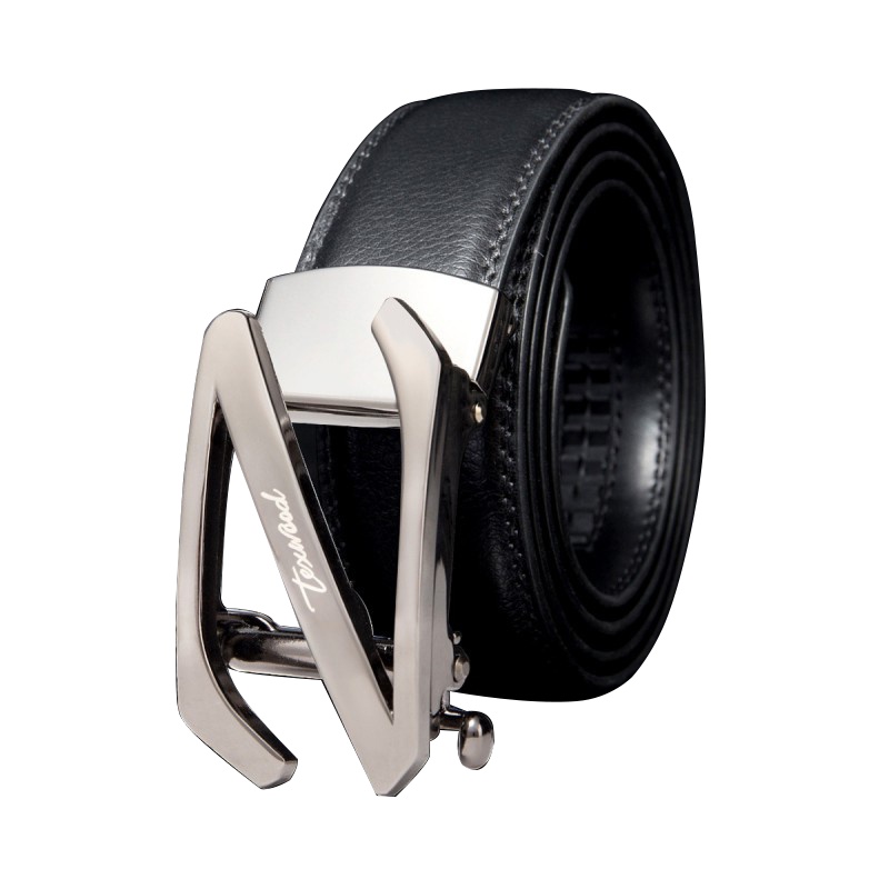 texwood萍果牌 皮带男自动扣真皮男士腰带休闲牛皮裤腰带礼盒装百搭简约裤带男