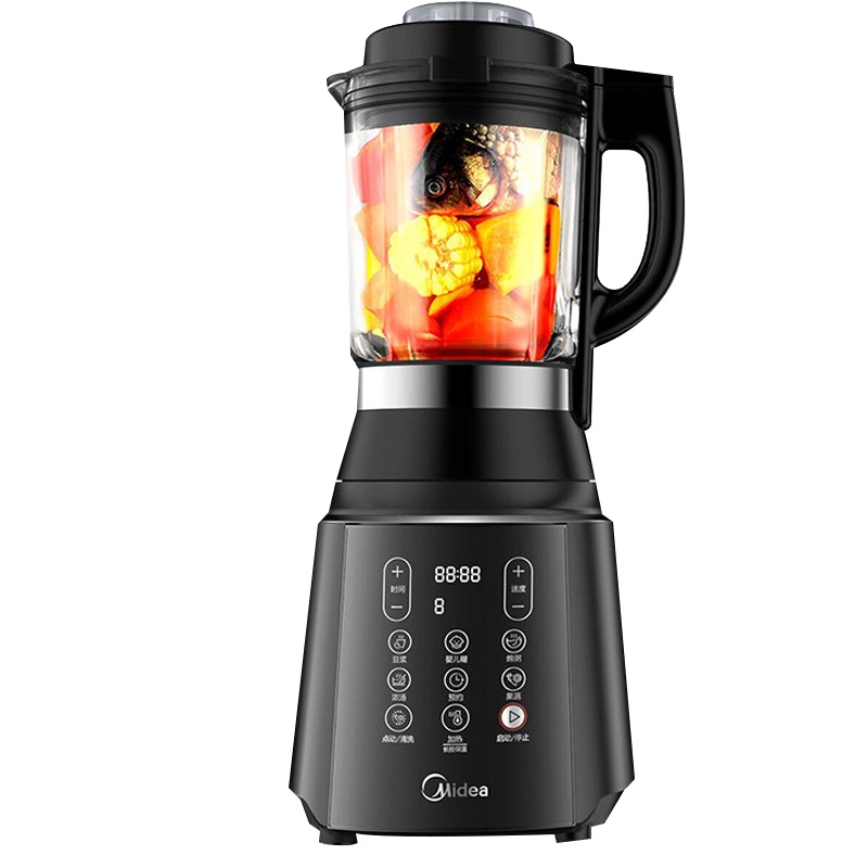 美的加热破壁机MJ-WBL1008Q 多功能 料理机 辅食机 果汁机 搅拌机 不锈钢刀头 主杯1.75L