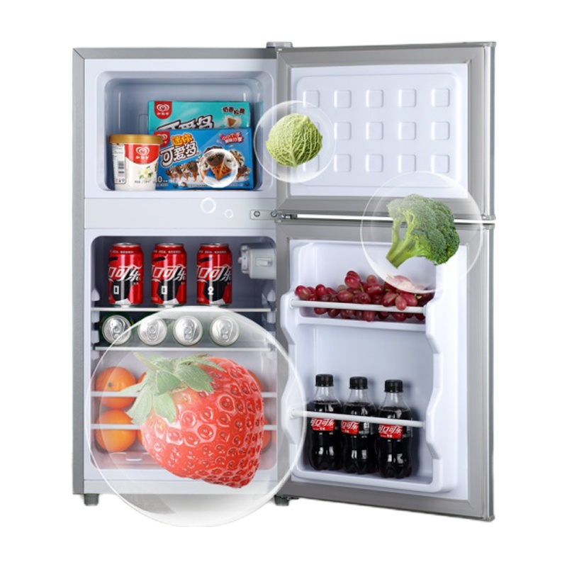 容生双开小冰箱小型双冰箱家用单租房用迷你冰箱二人世界 双开门土豪金118L质保五年(新疆 内蒙古 偏远地区勿拍)