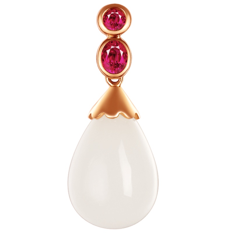 金一 18K金和田玉吊坠女士款 (送银饰项链)(定价) KJDZ142