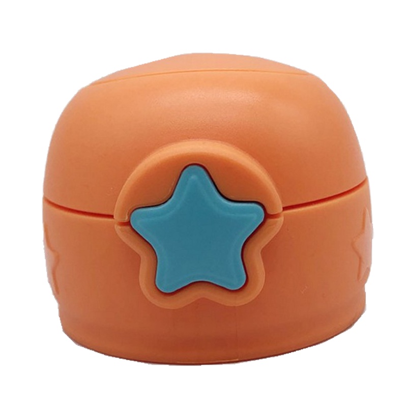 大容量儿童保温杯一杯两盖小学生真空不锈钢吸管喝水杯幼儿园杯子 封后 星星杯盖橙色