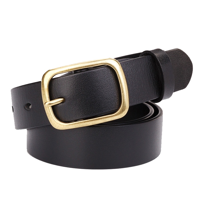 牛当家(CattleOWN)女士皮带真皮针扣腰带头层牛皮韩版ins网红裤带女5356