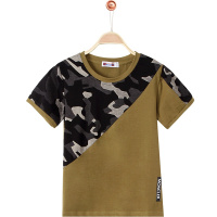 铅笔俱乐部童装2019夏季男童短袖T恤儿童迷彩T恤中大童T恤上衣潮