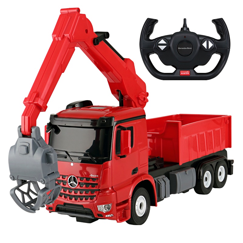 星辉(Rastar)1:24奔驰伐木车 男孩电动遥控汽车工程运输吊车79000红色