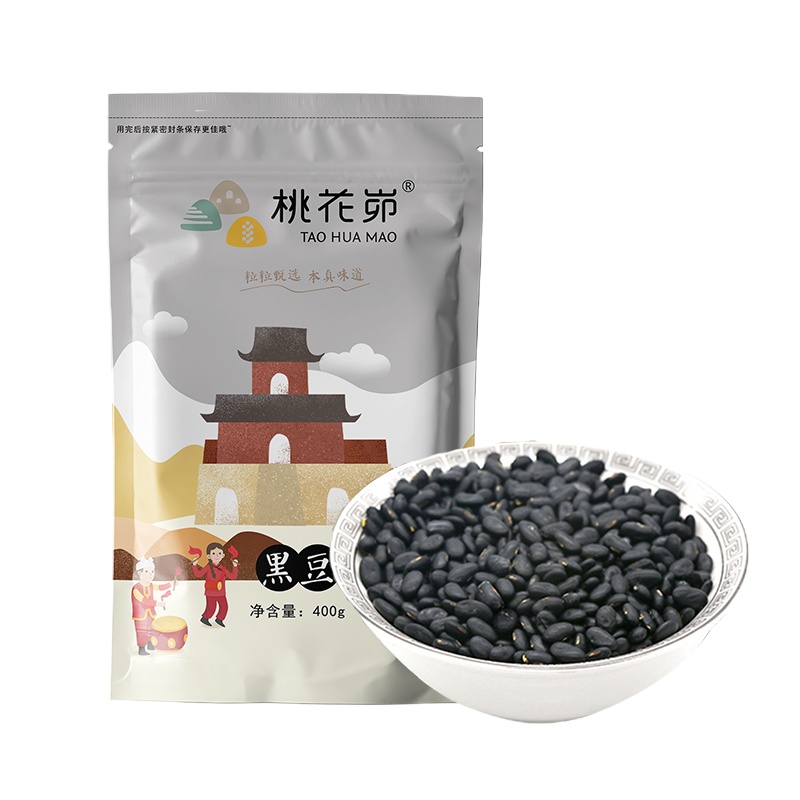 [中华特色]米脂馆 陕北特产黑豆农家自产五谷杂粮黄心黑豆食用粗粮400g*6