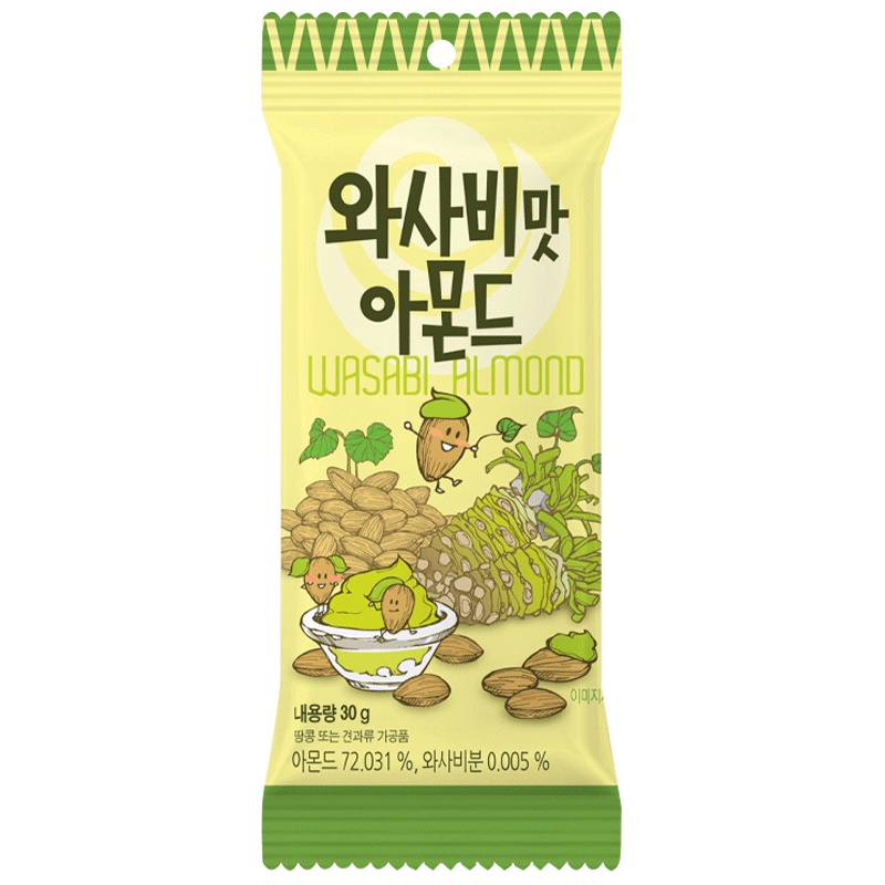 汤姆农场(Tom's Farm)芥末味扁桃仁 30g/袋 坚果 巴旦木办公室零食 休闲零食 韩国进口