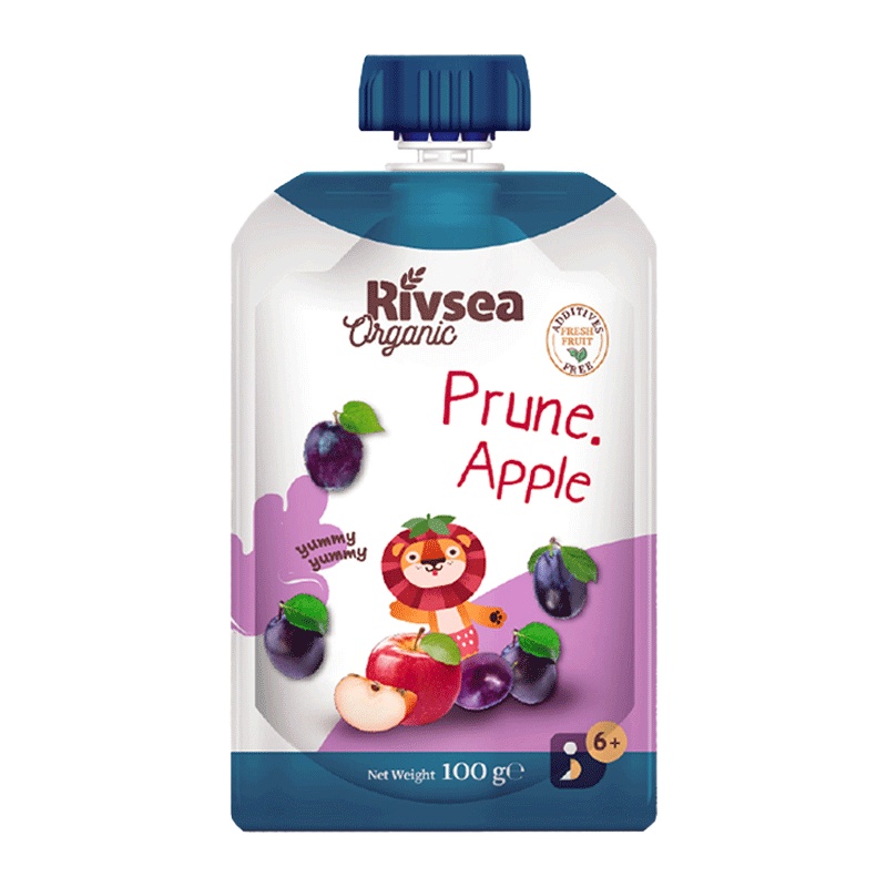 禾泱泱(Rivsea)原装进口 西梅苹果泥 100g 宝宝辅食 果泥 无添加糖盐