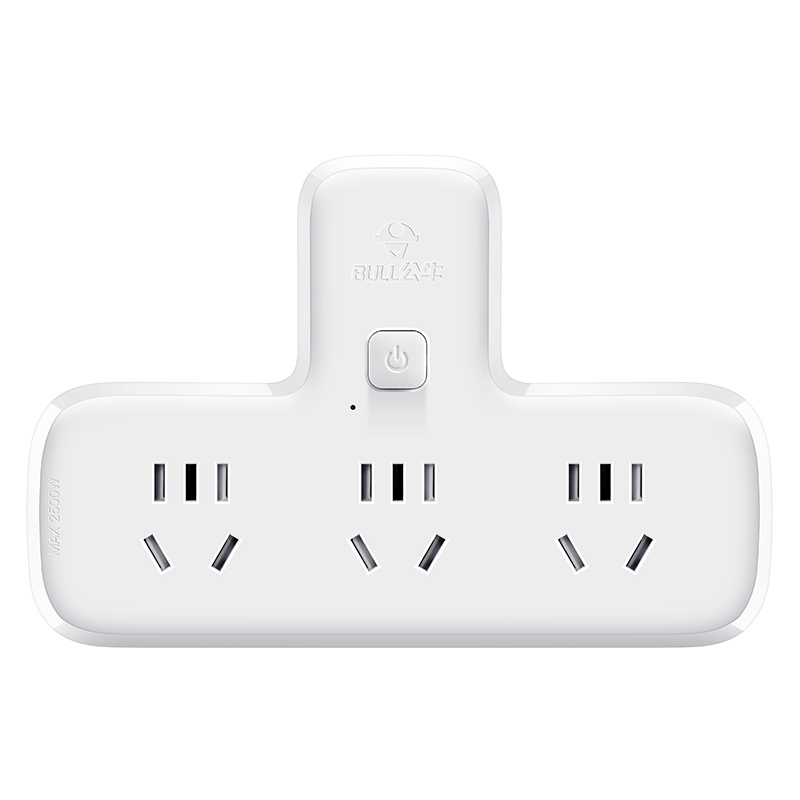 公牛(BULL)GN-9603 新国标品字形一转三3位无开关无线转换插座/转换插头/电源转换器