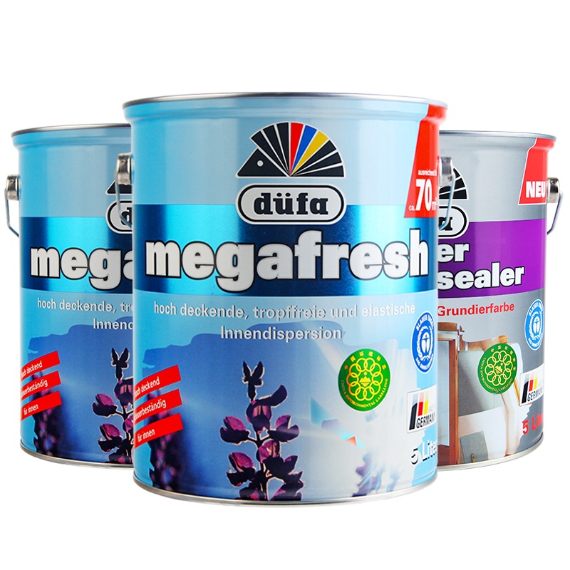 都芳(DUFA) 都芳漆 德国进口净界内墙乳胶漆 水性油漆涂料 墙面漆白色套装15L