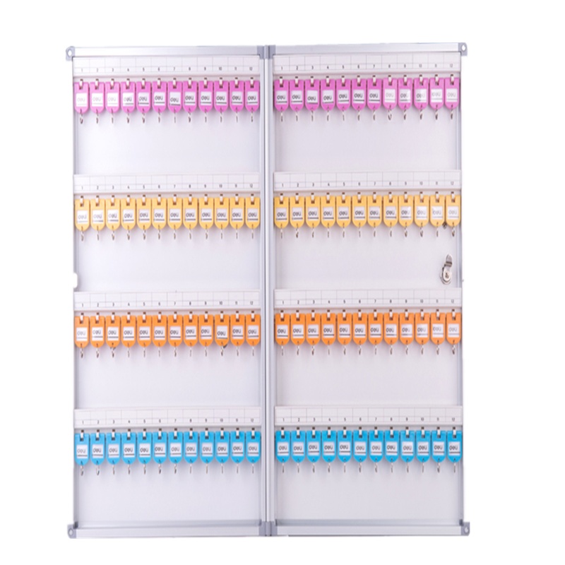 得力(deli 钥匙箱钥铝合金匙柜壁挂式 钥匙管理箱子锁匙收纳盒 96位