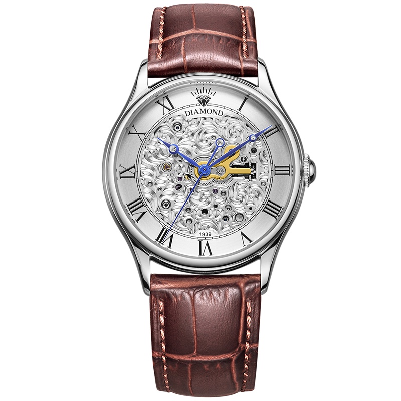 上海钻石牌手表男表镂空自动机械表男机械表2300