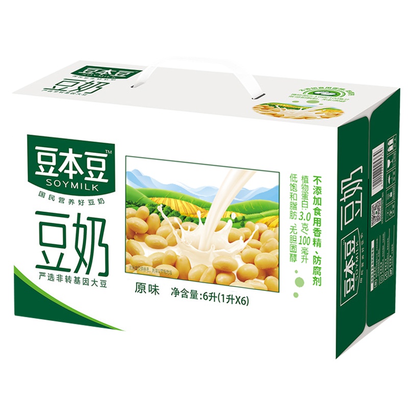 豆本豆 原味豆奶 1L*6 6000ML 盒装(新老包装随机发货)