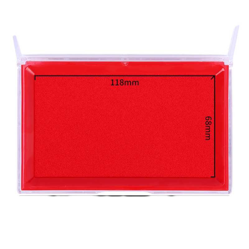 得力9864 137*88mm透明外壳方形快干印台印泥 办公用品 红色