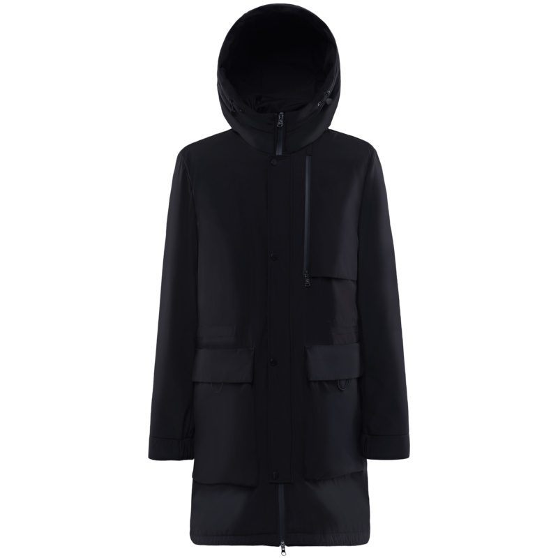 波司登2019新款男士中长款连帽羽绒服宽松休闲风衣外套