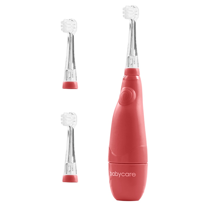 babycare儿童电动牙刷 带LED灯防水软毛低震声波1-3岁宝宝牙刷 杜巴利红 6120S