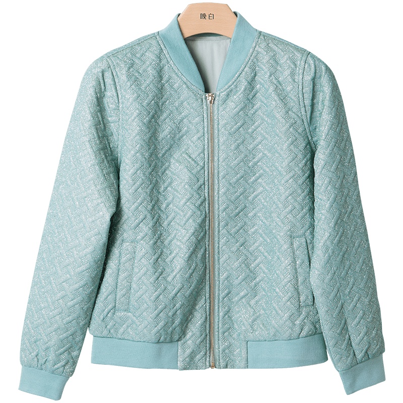 晚白2020秋冬新品时尚通勤简约纯色百搭减龄上衣棒球服夹克外套女