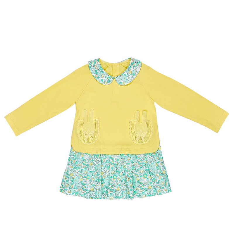 婴姿坊女童拼接连衣裙女宝宝公主裙