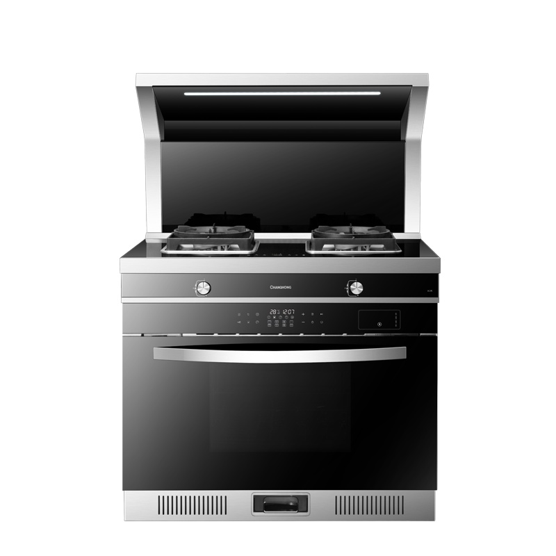 长虹(CHANGHONG)智能彩屏独立蒸烤家用集成灶一体机挥手体感操控大吸力抽油烟机燃气灶一体机套装A5KS天然气