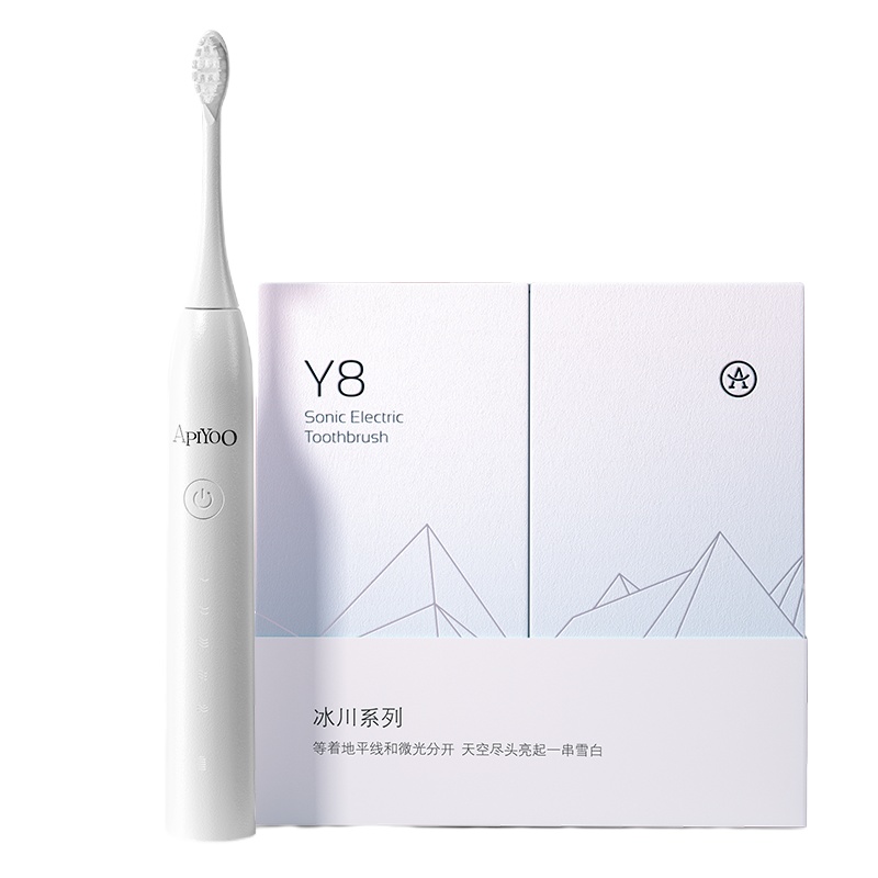 ApiYoo艾优电动牙刷 成人声波震动情侣礼盒 充电式防水软毛牙刷 Y8星空款 冰川白