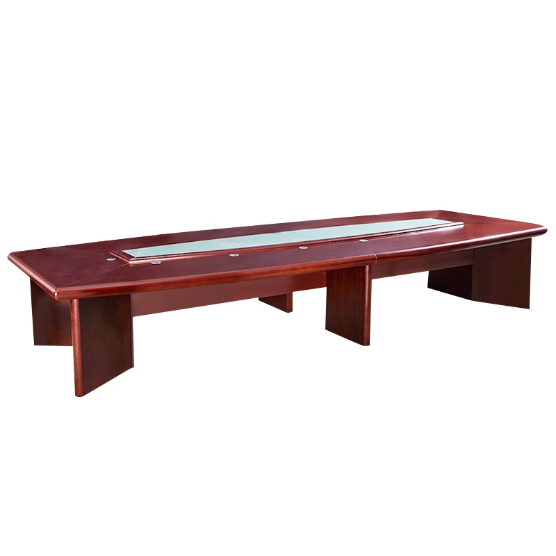 [黎明]LIM225胡桃色实木贴皮/油漆接待桌油漆会议桌W3800*D1600*H760(张)