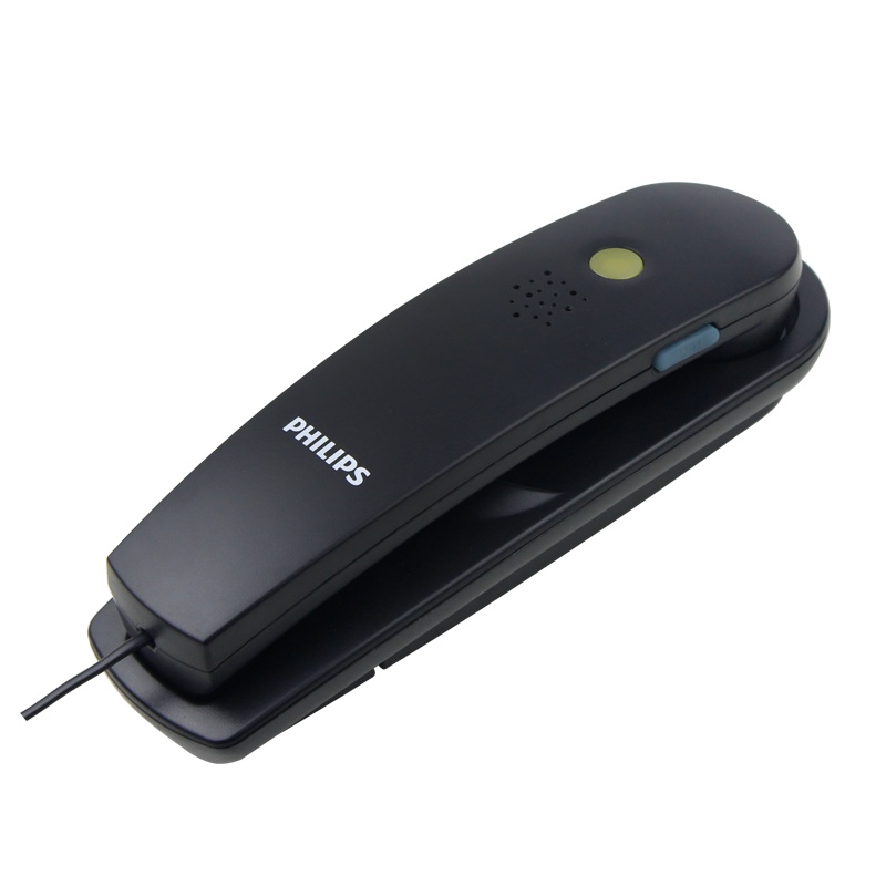 飞利浦(PHILIPS)电话机座机 固定电话 办公家用 壁挂机 桌壁两用 免电池 一键拨号TD2801黑色