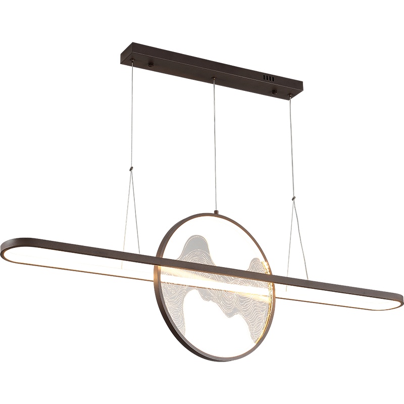 新中式吊灯轻奢餐厅吧台灯个性创意卧室别墅茶室led家用灯具