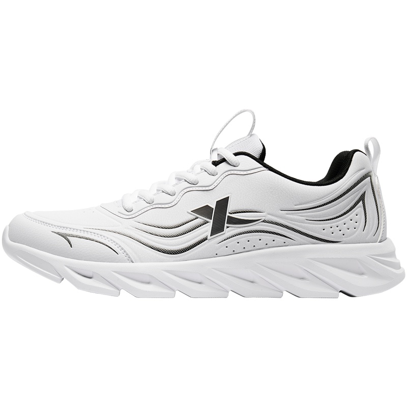 特步男鞋运动鞋跑鞋2019秋季皮面新款跑鞋正品男子休闲男子跑步鞋