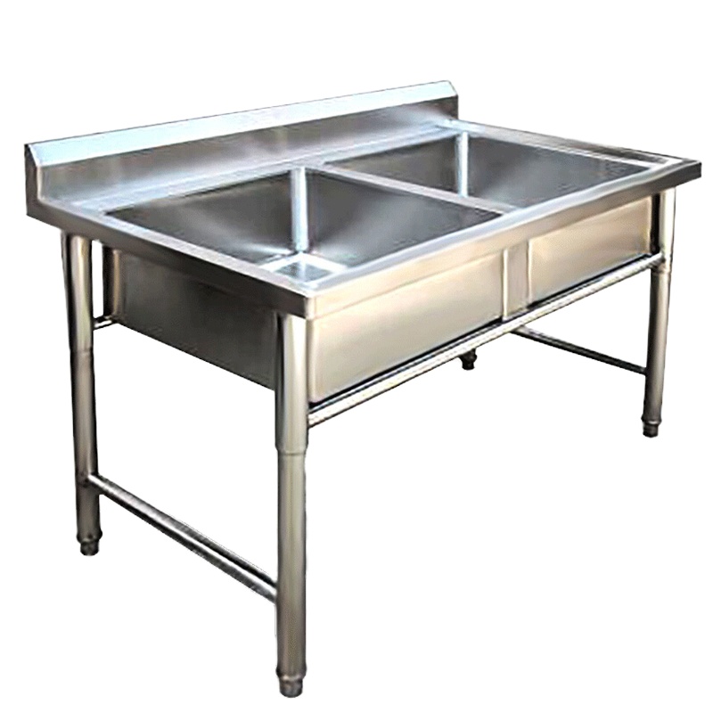 乐创（lecon）双槽 不锈钢水槽双槽水池1.0mm 单位：个