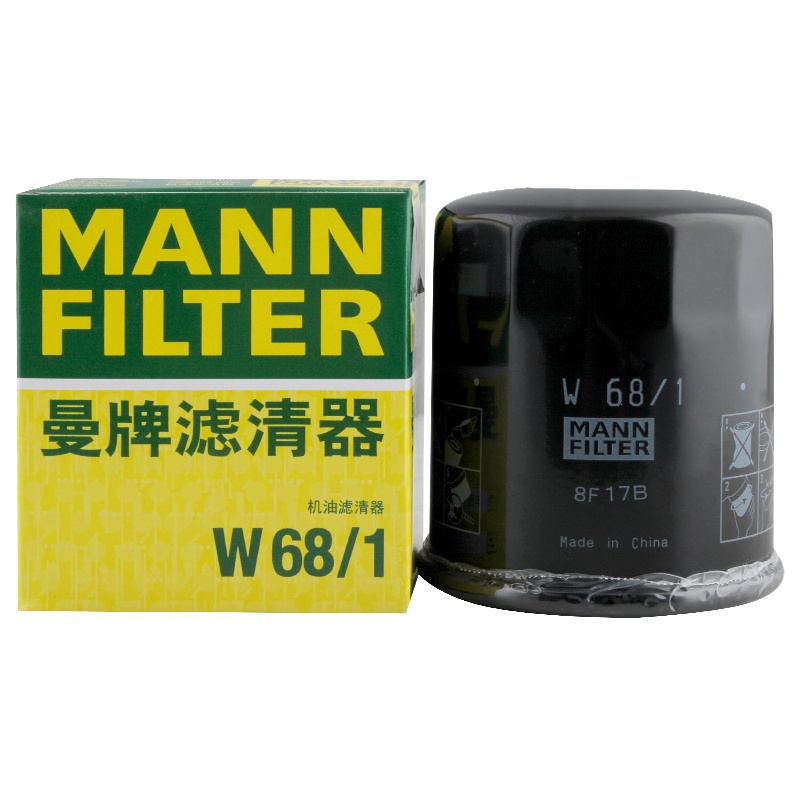 曼牌(MANNFILTER)机油滤清器机滤W68/1金刚自由舰远景S1帝豪GS/GX7/EC7/GC7威姿炫丽美人豹豪情