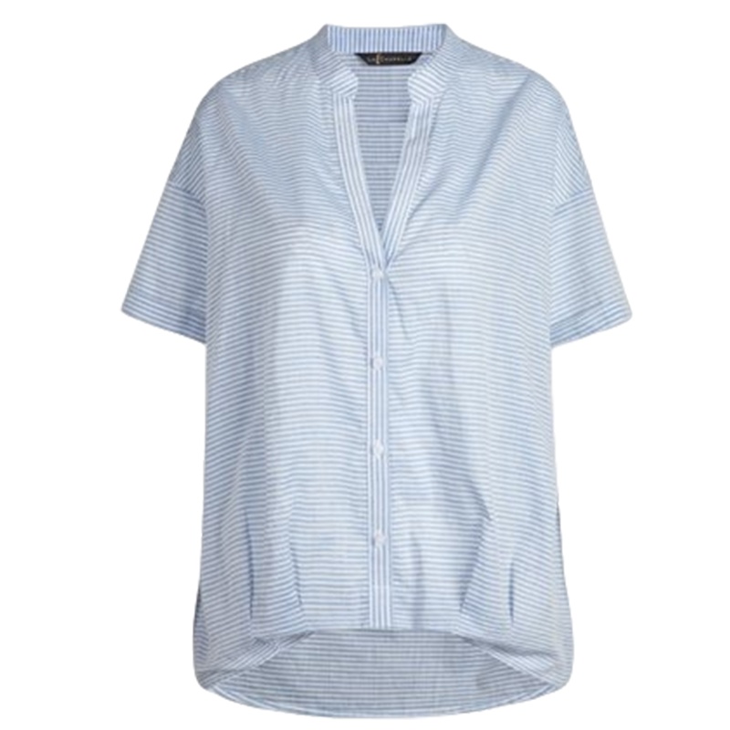 【福利款】拉夏贝尔百搭中长短袖V领衬衫